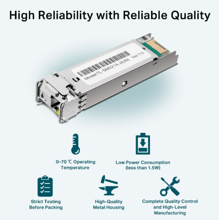 MODULO SFP TPL LINK OMADA TL-SM321A BIDI WDM A2 / SINGLE MODE - detalle