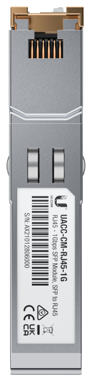 MODULO SFP UBIQUITI UACC-CM-RJ45-1G UFIBER TRANSCEIVER CONVERSOR SFP A RJ45 - detalle