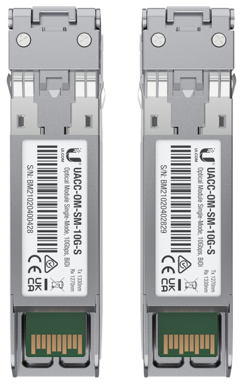MODULO SFP UBIQUITI UACC-OM-SM-10G-S-2 UFIBER TRANSCEIVER SM 2PACK BIDI - detalle
