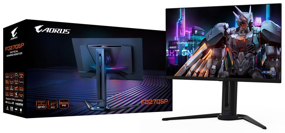 MONITOR GAMING GIGABYTE G27QQ5P 27" 2560x1440 QHD500Hz OLED KVM G-SYNC FreeSync - detalle