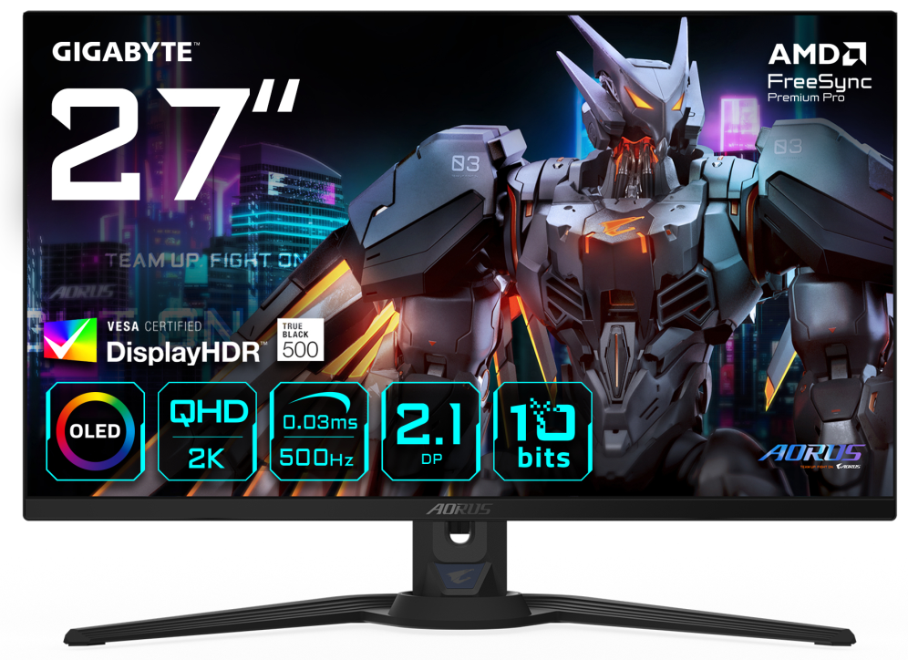MONITOR GAMING GIGABYTE G27QQ5P 27" 2560x1440 QHD500Hz OLED KVM G-SYNC FreeSync