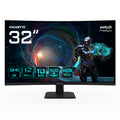 Monitor de xogos curvo QHD GIGABYTE GS32QCA de 31,5 polgadas: 2560 x 1440, 180 Hz, 1 ms, 250 cd/m², FreeSync, compatible con HDR, HDMI 2.0, DisplayPort 1.4