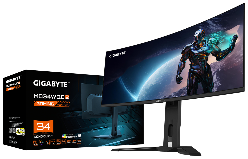 MONITOR GAMING GIGABYTE MO34WQC2 34" 3440X1440 VA 2K - detalle
