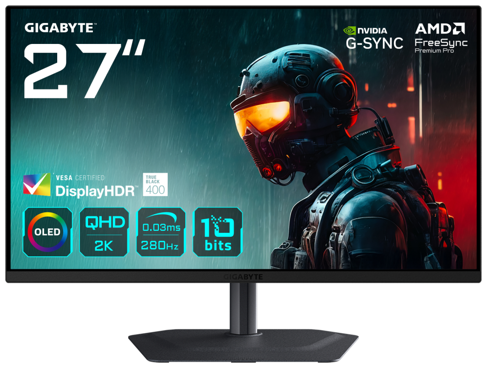 GIGABYTE MO27Q2A Monitor gaming OLED 2K QHD de 27"