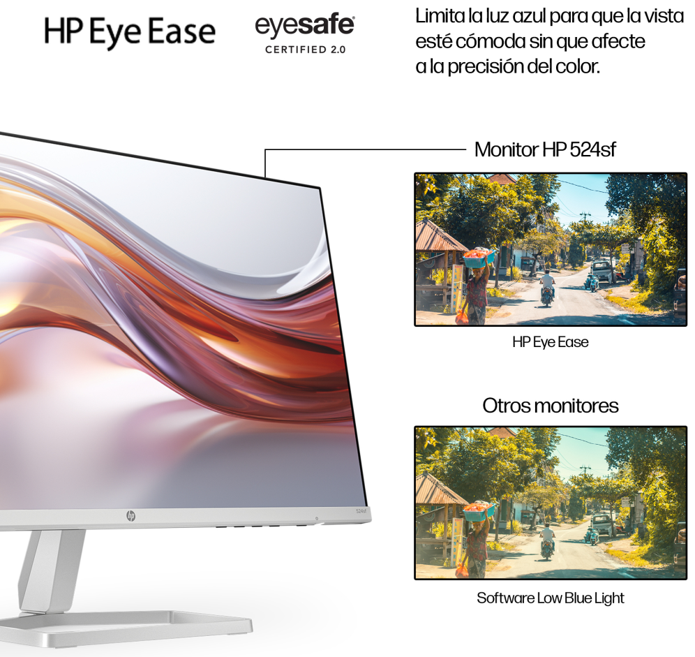 MONITOR HP 524sf S5 FHD 24" IPS HDMI VGA 100Hz 5ms PLATA - detalle