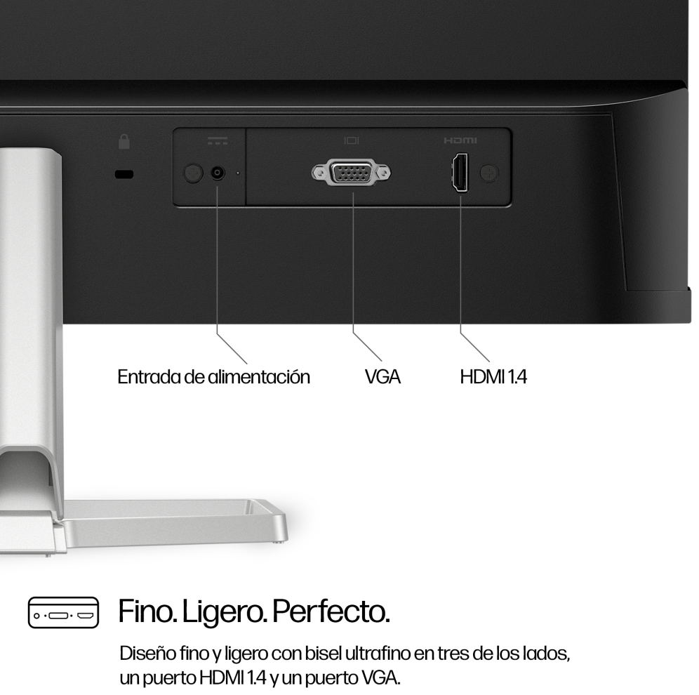 MONITOR HP 524sf S5 FHD 24" IPS HDMI VGA 100Hz 5ms PLATA - detalle