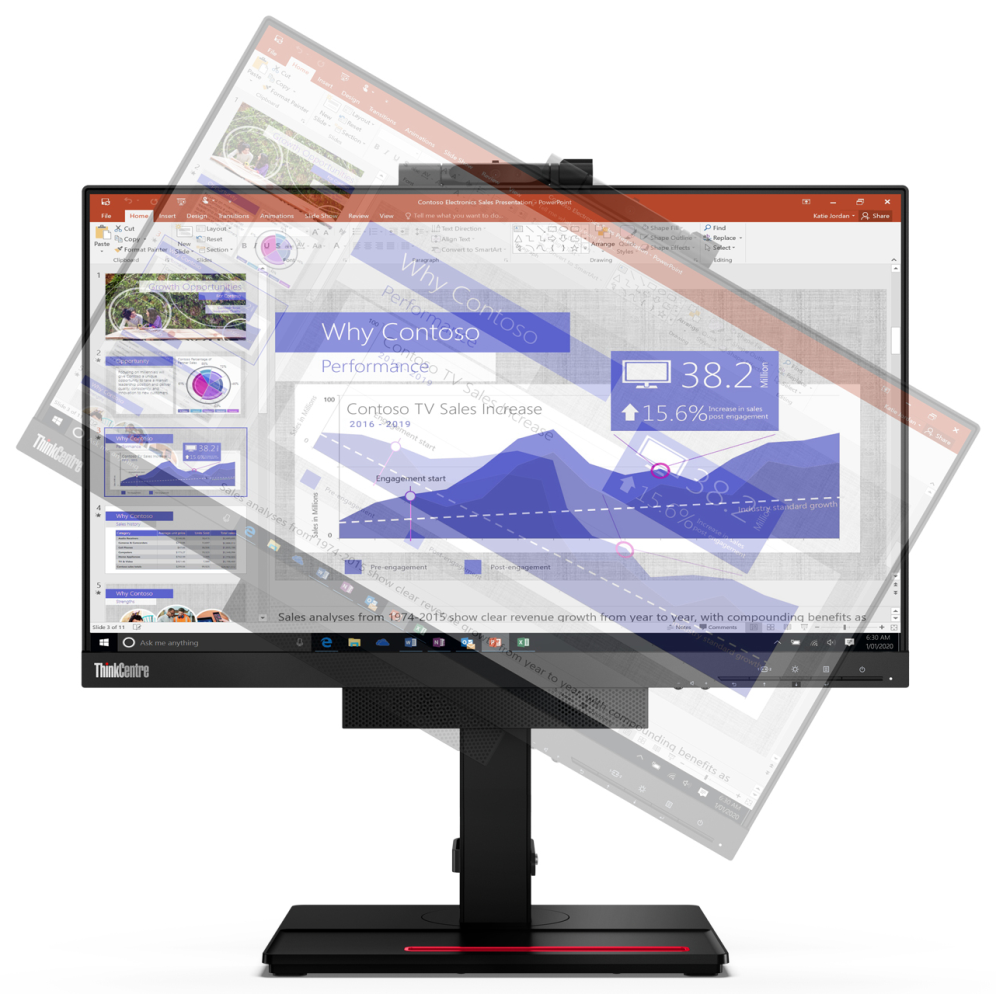 MONITOR LENOVO THINKCENTRE TIO22GEN4 21,5" FHD WEBCAM AJUSTABLE - detalle