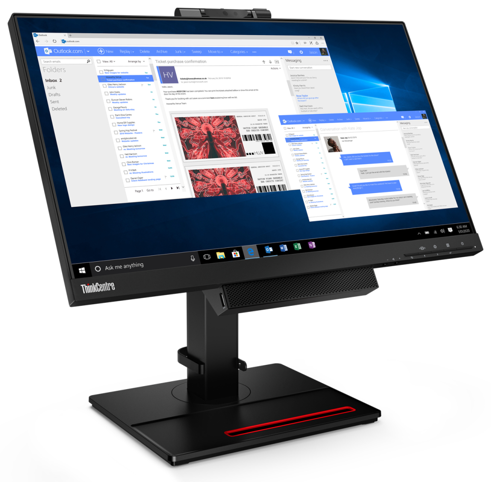 MONITOR LENOVO THINKCENTRE TIO22GEN4 21,5" FHD WEBCAM AJUSTABLE - detalle