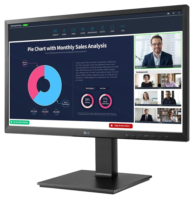 MONITOR LG 24BP75CP-B 23,8" LED FULL HD LED 5MS USB HDMI DP ALTAVOZ REGULABLE - detalle