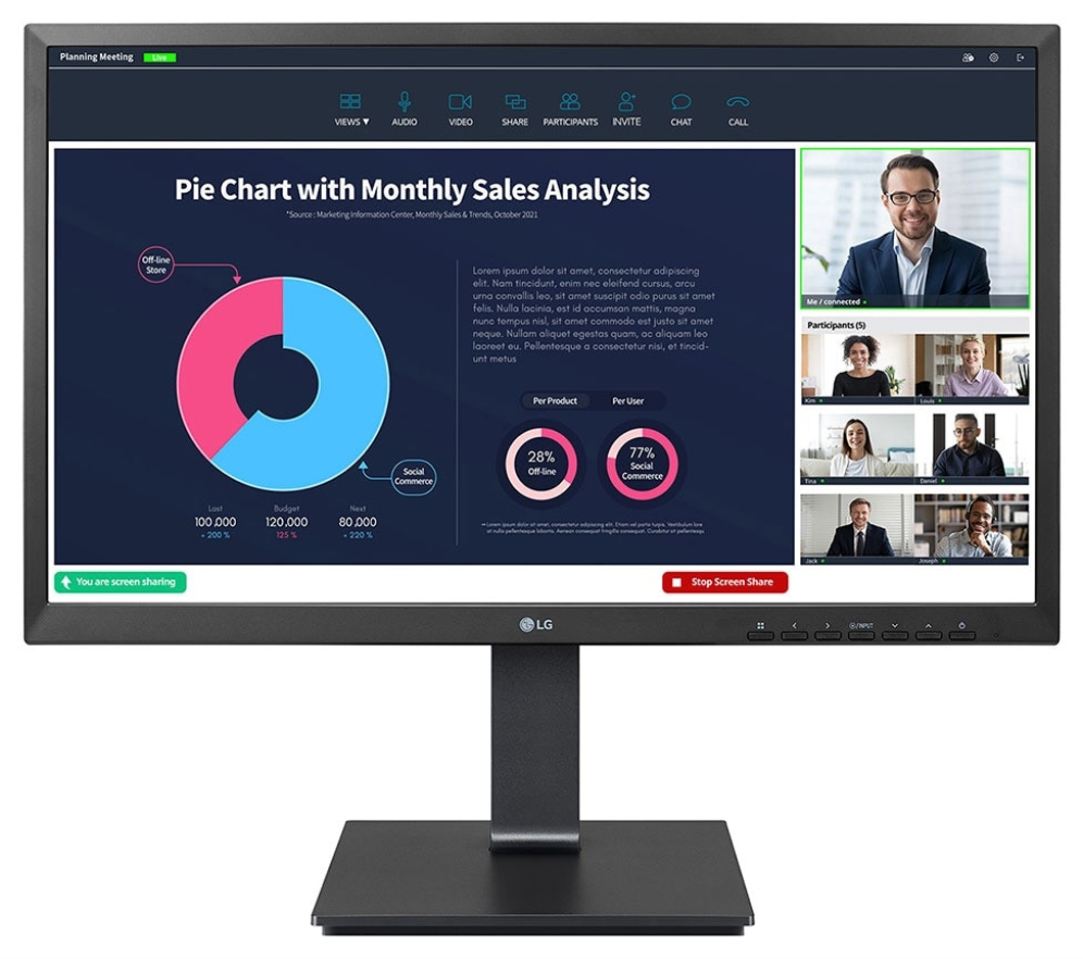 MONITOR LG 24BP75CP-B 23,8" LED FULL HD LED 5MS USB HDMI DP ALTAVOZ REGULABLE