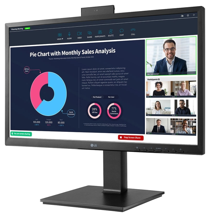 MONITOR LG 24BP75CP-B 23,8" LED FULL HD LED 5MS USB HDMI DP ALTAVOZ REGULABLE - detalle