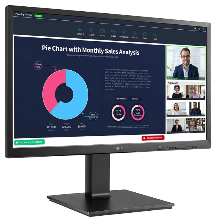 MONITOR LG 24BP75CP-B 23,8" LED FULL HD LED 5MS USB HDMI DP ALTAVOZ REGULABLE - detalle