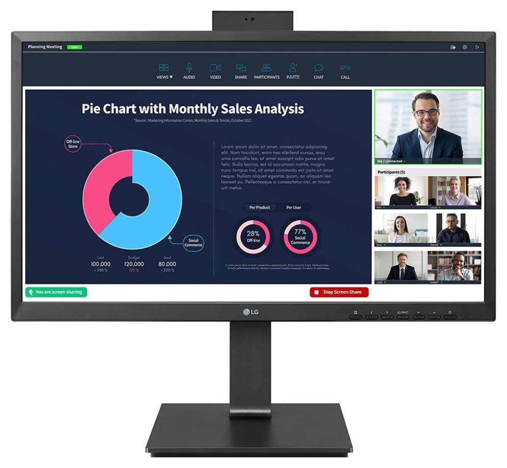 MONITOR LG 24BP75CP-B 23,8" LED FULL HD LED 5MS USB HDMI DP ALTAVOZ REGULABLE - detalle