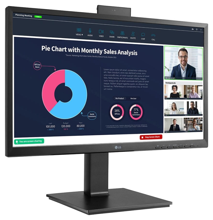 MONITOR LG 24BP75CP-B 23,8" LED FULL HD LED 5MS USB HDMI DP ALTAVOZ REGULABLE - detalle