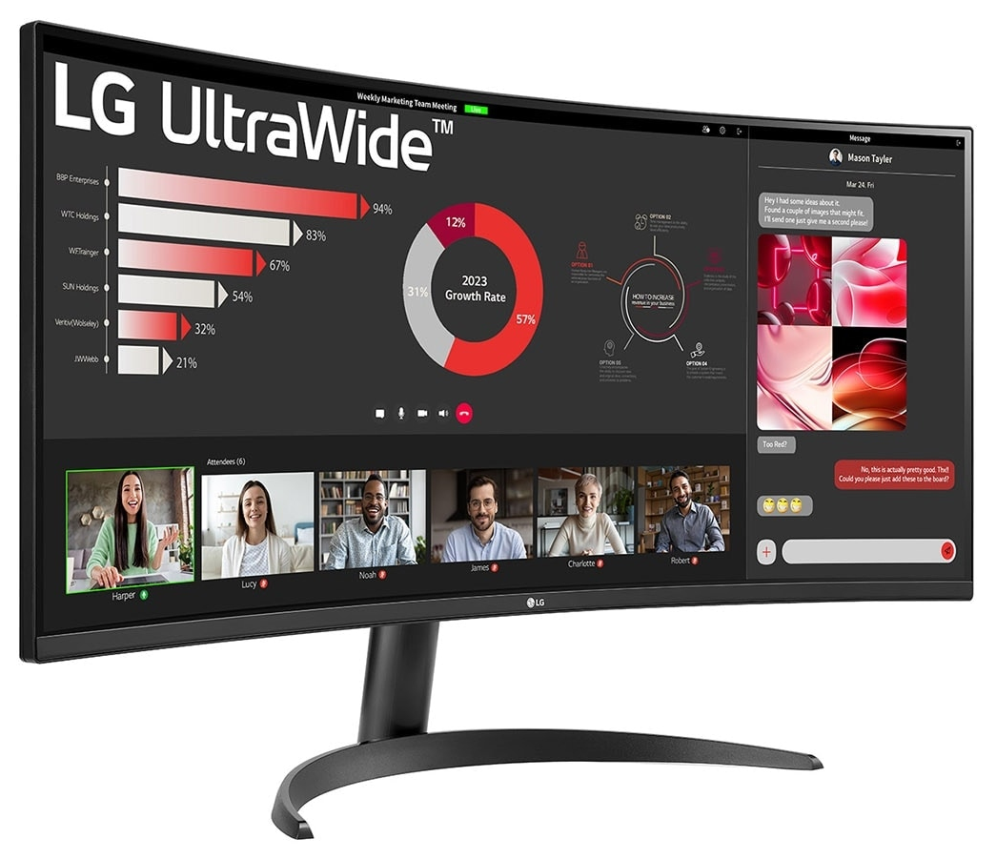 MONITOR LG 34WR50QK-B 34" ULTRAWIDE QHD 5MS NEGRO HDMI DP - detalle