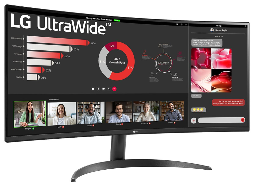 MONITOR LG 34WR50QK-B 34" ULTRAWIDE QHD 5MS NEGRO HDMI DP - detalle