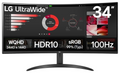 MONITOR LG 34WR50QK-B 34" ULTRAWIDE QHD 5MS NEGRO HDMI DP