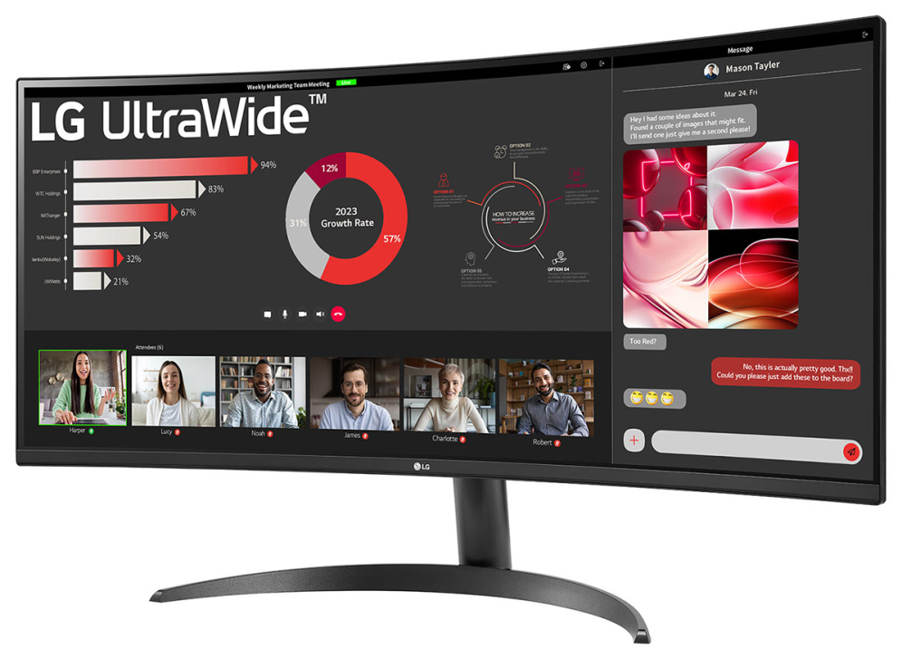 MONITOR LG 34WR50QK-B 34" ULTRAWIDE QHD 5MS NEGRO HDMI DP - detalle