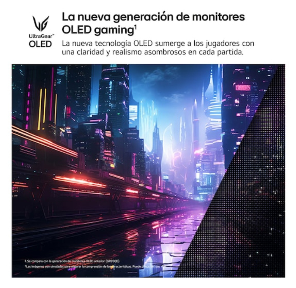 MONITOR LG ULTRAGEAR OLED 27GX704A-B 27" GAMING QHD 240HZ FREESYNC - detalle