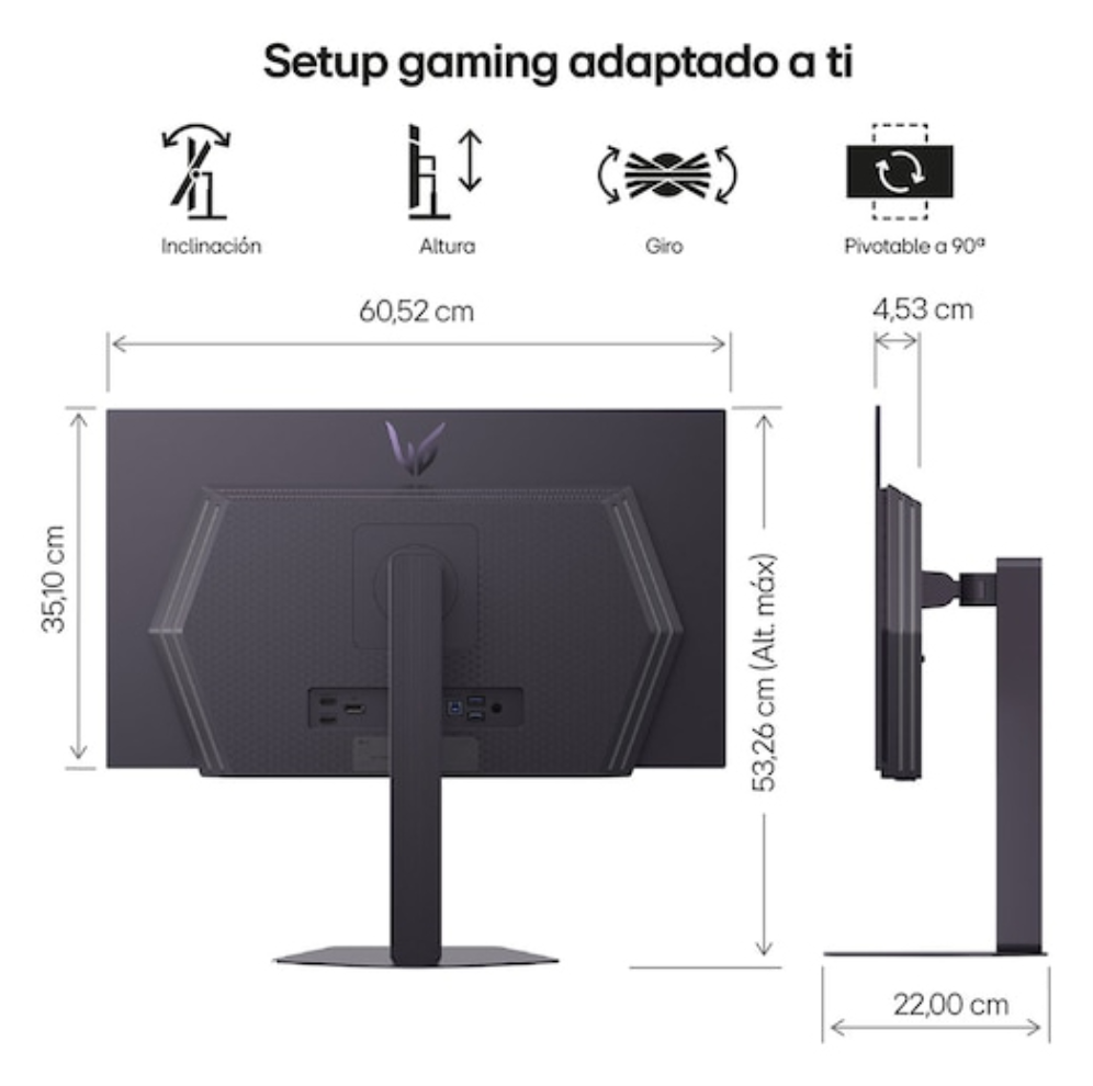 MONITOR LG ULTRAGEAR OLED 27GX704A-B 27" GAMING QHD 240HZ FREESYNC - detalle