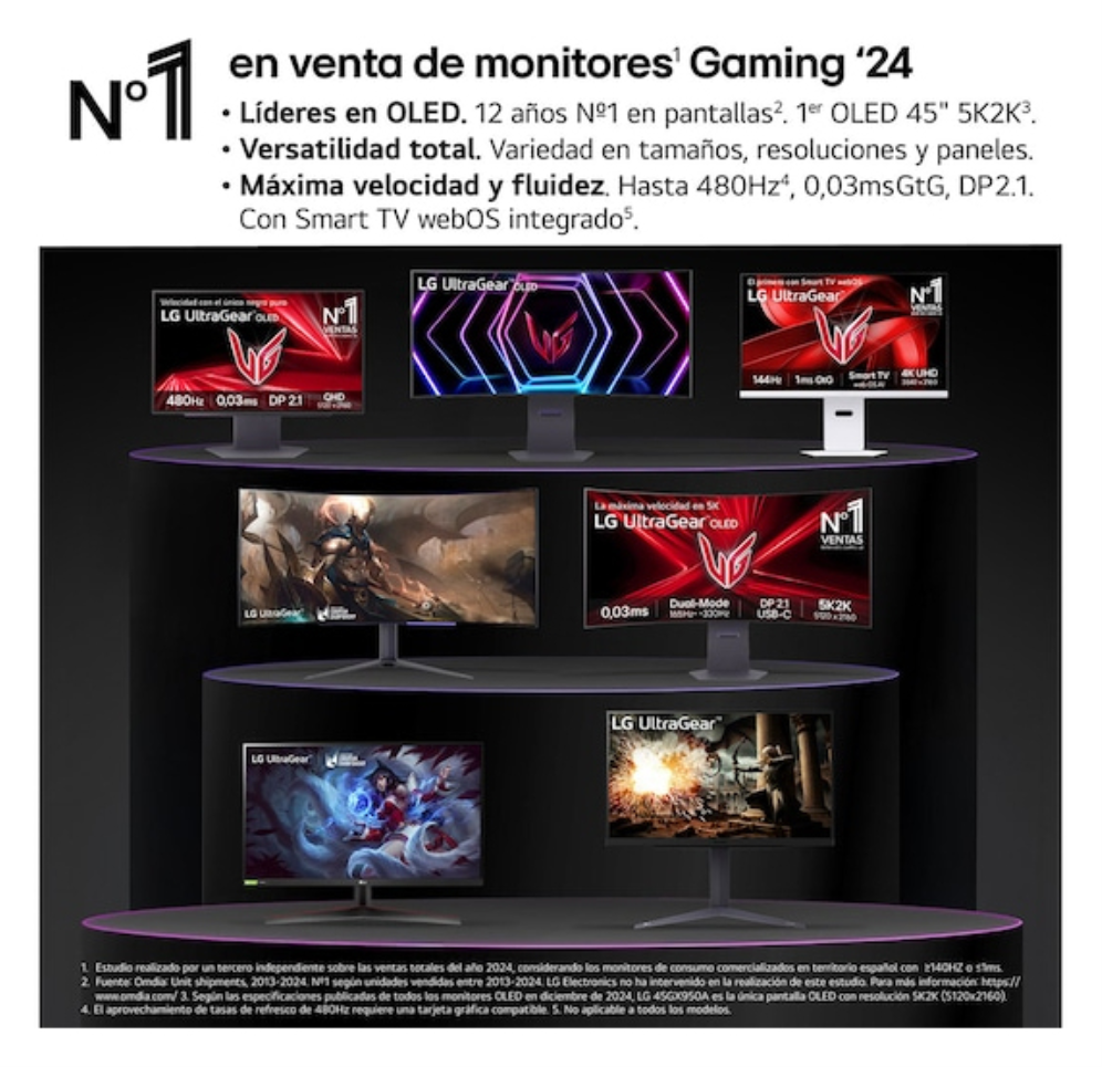 MONITOR LG ULTRAGEAR OLED 27GX704A-B 27" GAMING QHD 240HZ FREESYNC - detalle