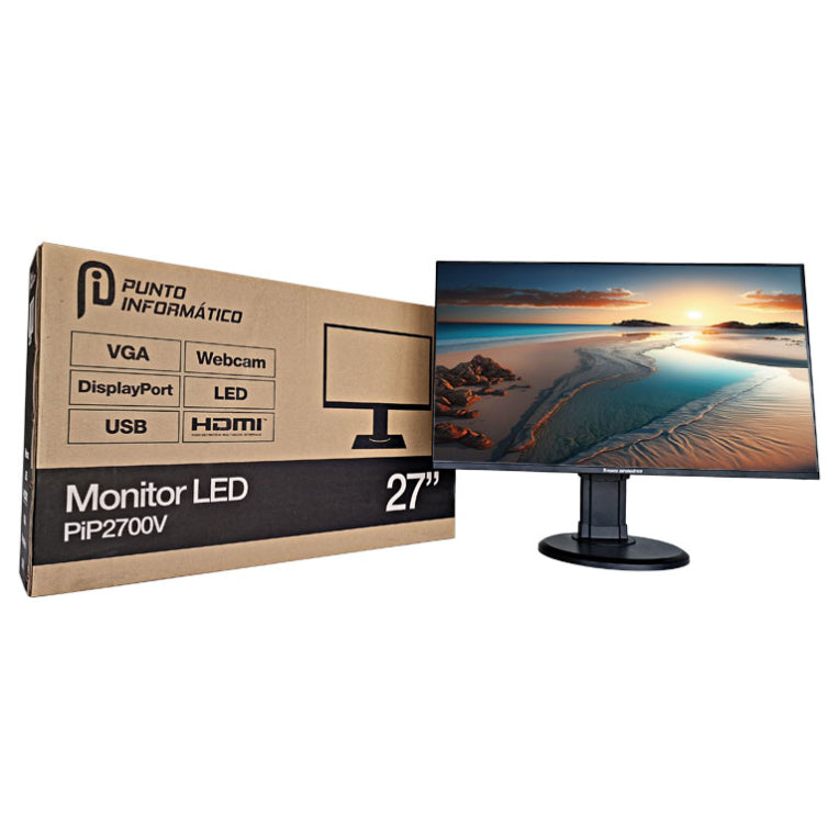 MONITOR PUNTO INFORMATICO PIP2700V 27" FHD. PIVOTANTE, BASCULANTE Y OSCILANTE. POSICIÓN DE USO VERTICAL Y HORIZONTAL - detalle