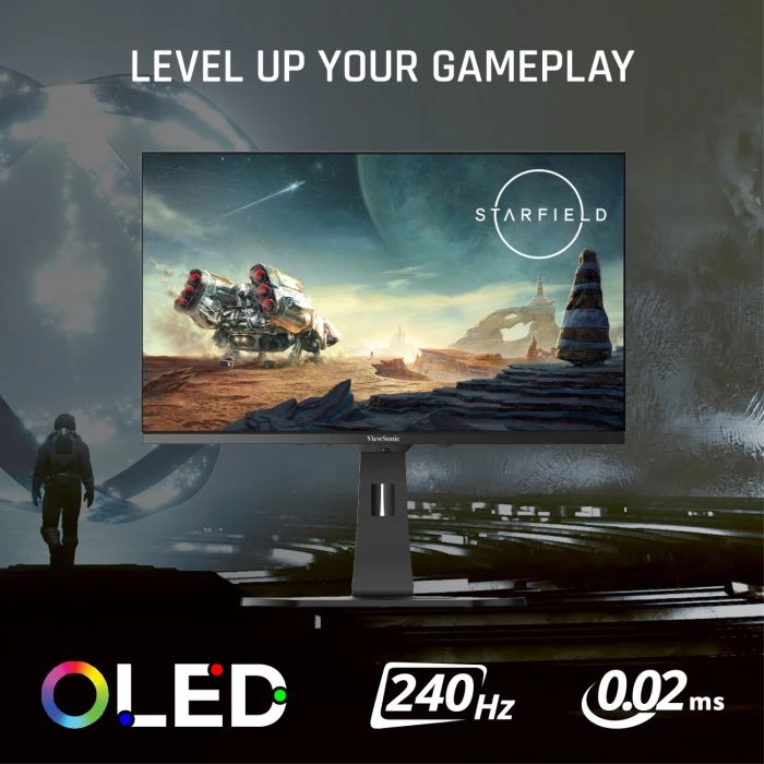 MONITOR VIEWSONIC 27" QHD OLED 0,02MS 240HZ HDR10 HDMI DP USB-C USB MULTI ERGO - detalle