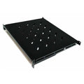 Bandeja fija para armario mural Monolyth, compatible con racks de 450-600mm, en color gris, para almacenamiento y organización.