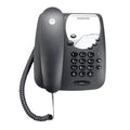 Teléfono fijo Motorola CT1 en color negro, diseñado para uso doméstico con botones grandes y pantalla clara.