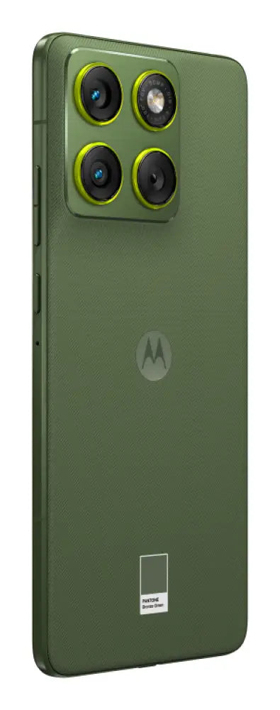 Teléfono inteligente Motorola Edge 70 en color verde con pantalla de 6.7", doble SIM, 12 GB RAM, 512 GB y batería de 4800 mAh.