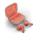 Auriculares inalámbricos Motorola Moto Buds con micrófono, dentro de oído, ideales para llamadas, música y deporte en color coral.