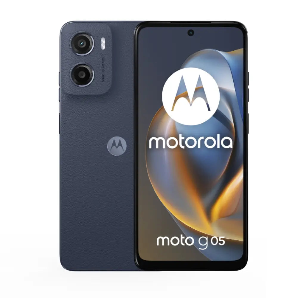 Teléfono inteligente Motorola moto g05 azul con pantalla de 6.67", doble SIM, 4 GB RAM, 256 GB, batería de 5200 mAh y Android 15.