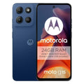 Teléfono inteligente Motorola Moto G15 4G en color navy peony, pantalla de 6.7 pulgadas y 8GB RAM con 512GB de almacenamiento.