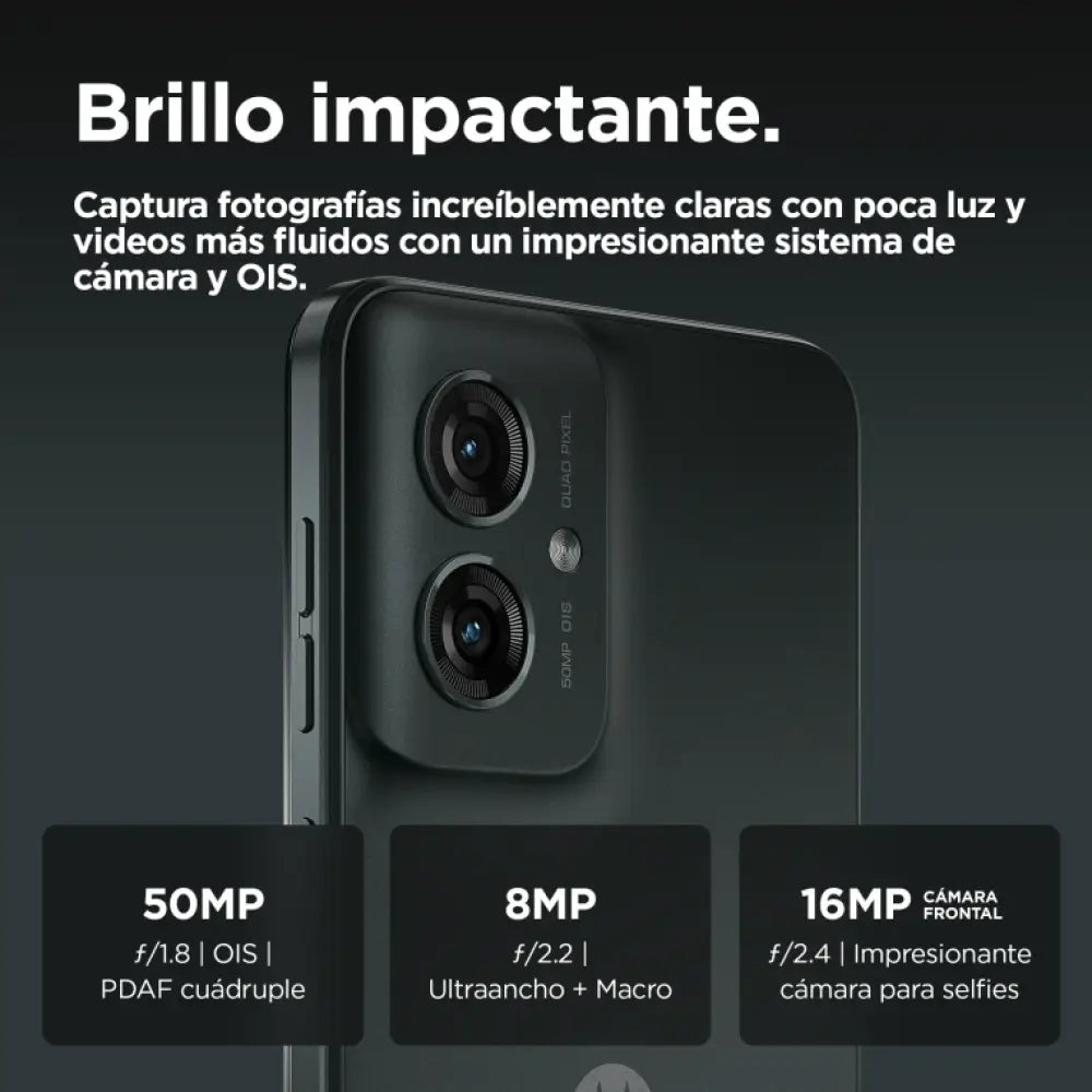 Motorola moto g55 5G 16.5 cm (6.49") SIM doble Android 14 USB Tipo C 8 GB 256 GB 5000 mAh Gris - detalle