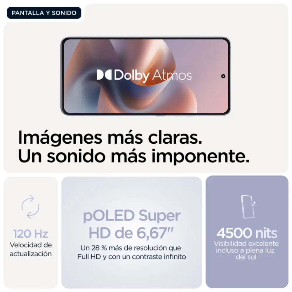 Motorola moto g86 5G 16.9 cm (6.67") SIM doble Android 15 USB Tipo C 8 GB 256 GB 5200 mAh Lila - detalle
