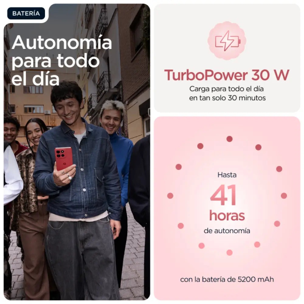 Motorola moto g86 5G 16.9 cm (6.67") SIM doble Android 15 USB Tipo C 8 GB 256 GB 5200 mAh Rosa - detalle
