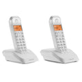 Teléfonos inalámbricos DECT Motorola S1202 en color blanco, dúo con pantallas y botones, ideal para llamadas en casa