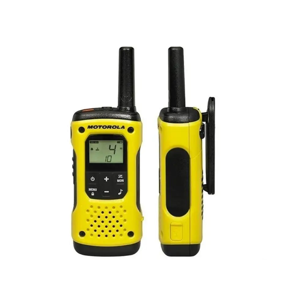Walkie-talkie Motorola T92 H2O en dúo, resistente al agua IP67, alcance de 10 km y 8 canales, para comunicación exterior.