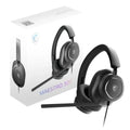 Auriculares MSI Maestro 300 con micrófono USB-C-A, diseño cómodo y ajustable para gaming y comunicación en computadora.