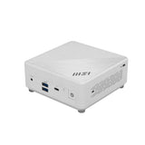 Mini PC MSI Cubi 5 1M-441BEU Core i3-100U en color blanco, semiensamblado y compacto, vista frontal del producto.