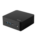 Mini PC MSI Cubi NUC 13MQG-066BEU con procesador Intel i5-1345U en acabado negro, semiensamblado y compacto.