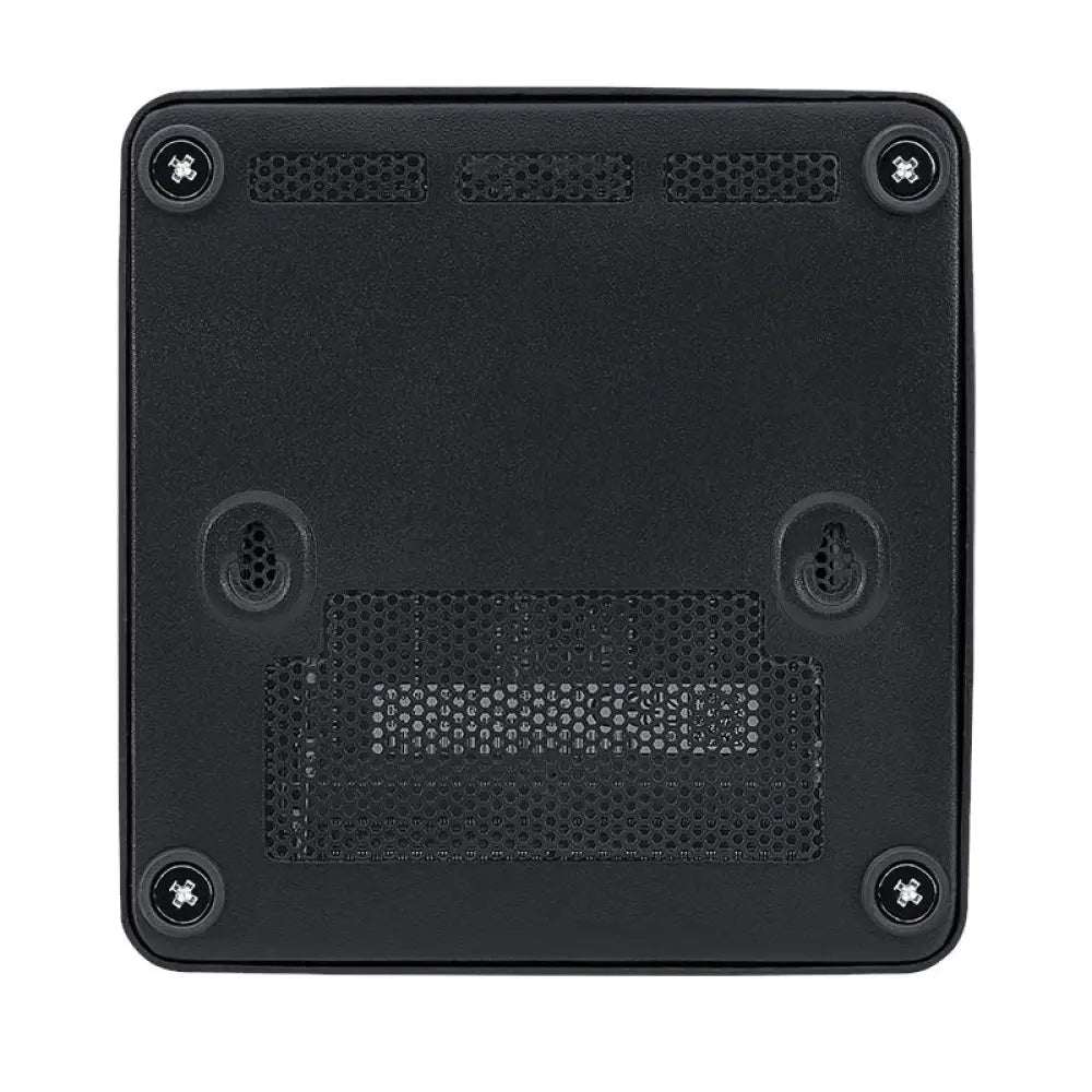 Mini PC MSI Cubi NUC AI 1UMG-038BES U5-125H negro, semiensamblado, vista frontal con puertos y diseño compacto