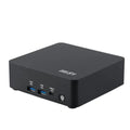 Mini PC MSI Cubi NUC AI 1UMG-038BES U5-125H en color negro, semiensamblado y compacto sobre fondo blanco.