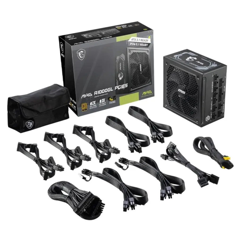 MSI Fuente Alimentación MAG A1000GL PCIE5 1000WATX - detalle