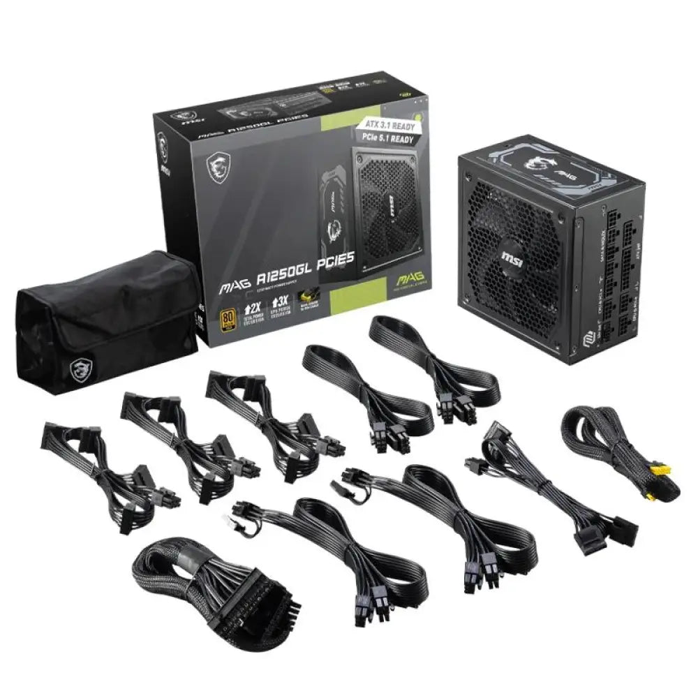 MSI Fuente Alimentación MAG A1250GL 1250W 80+ Gold - detalle