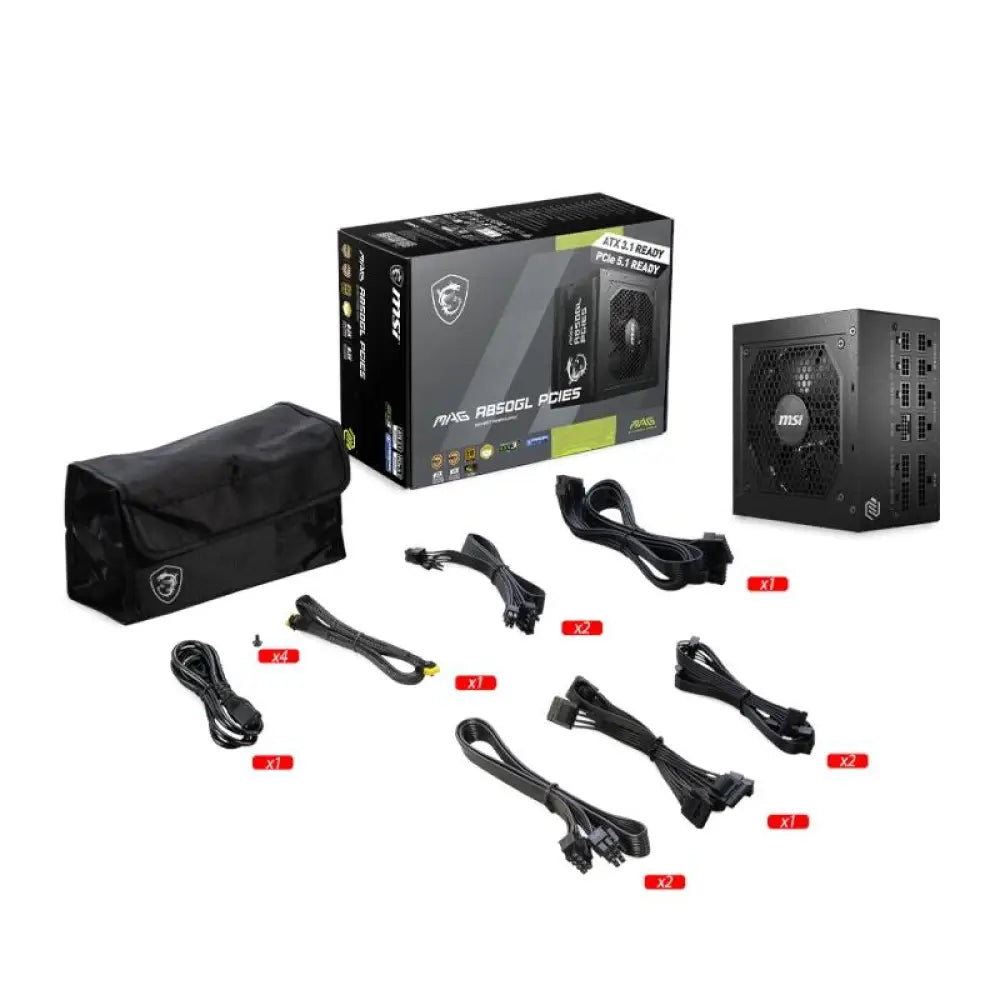 MSI Fuente Alimentación MAG A850GL PCIE5 II 850W - detalle