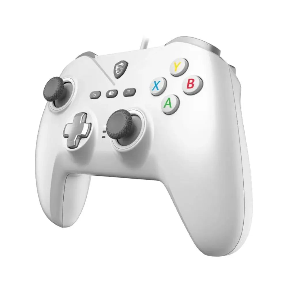 Mando inalámbrico MSI Force GC200 digital para Android y PC, en color blanco con botones y palancas visibles.