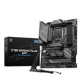 Placa base MSI Z790 GAMING PLUS WIFI DDR5 ATX para procesadores Intel socket 1700, vista frontal con ranuras y conectores.