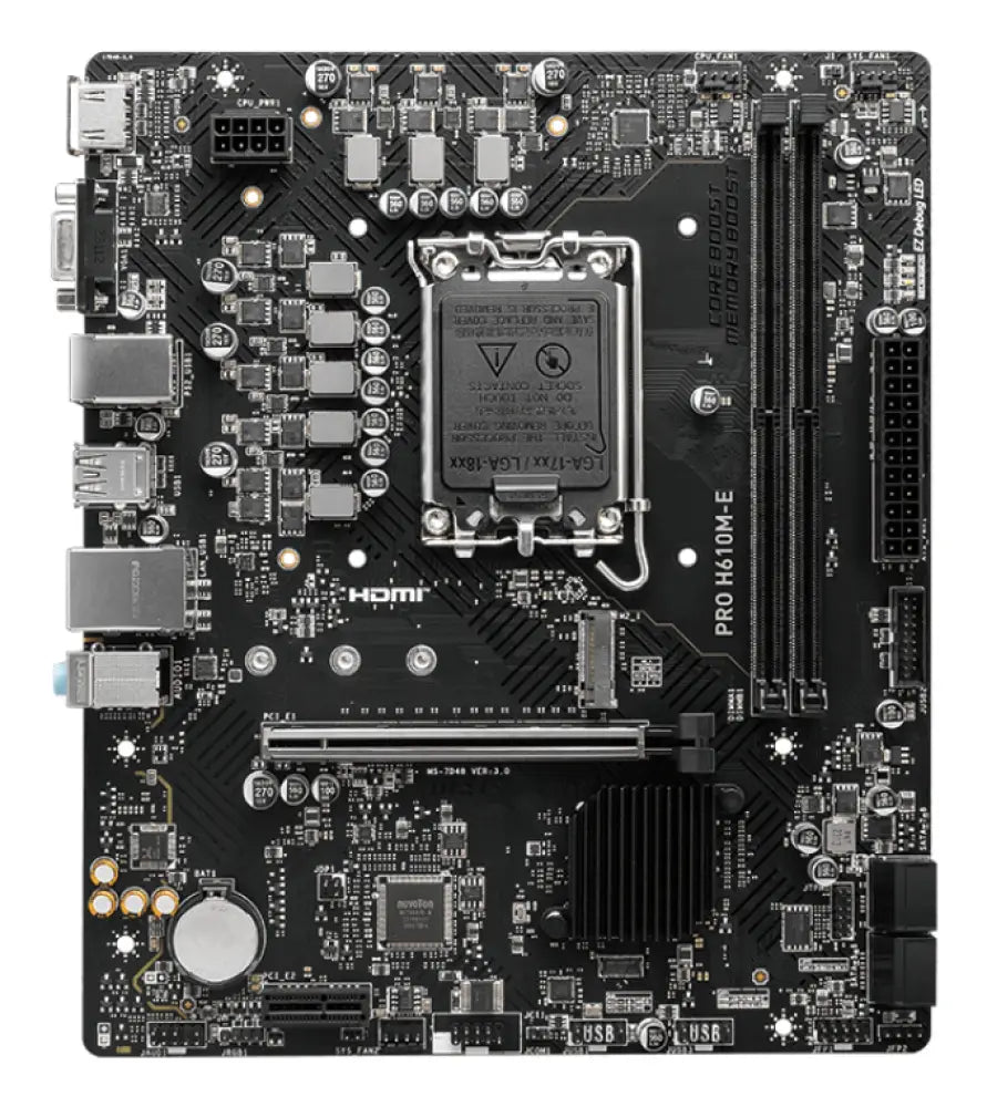 MSI PRO H610M-E placa base Intel H610 LGA 1700 micro ATX - detalle