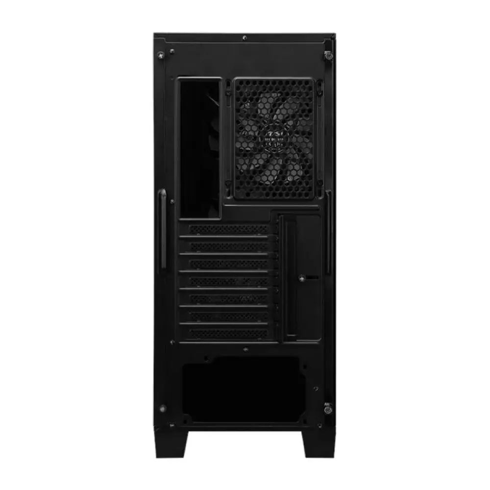 Caja semitorre MSI MAG FORGE 121A con diseño de flujo de aire abierto, ideal para componentes de alto rendimiento en PC gaming.
